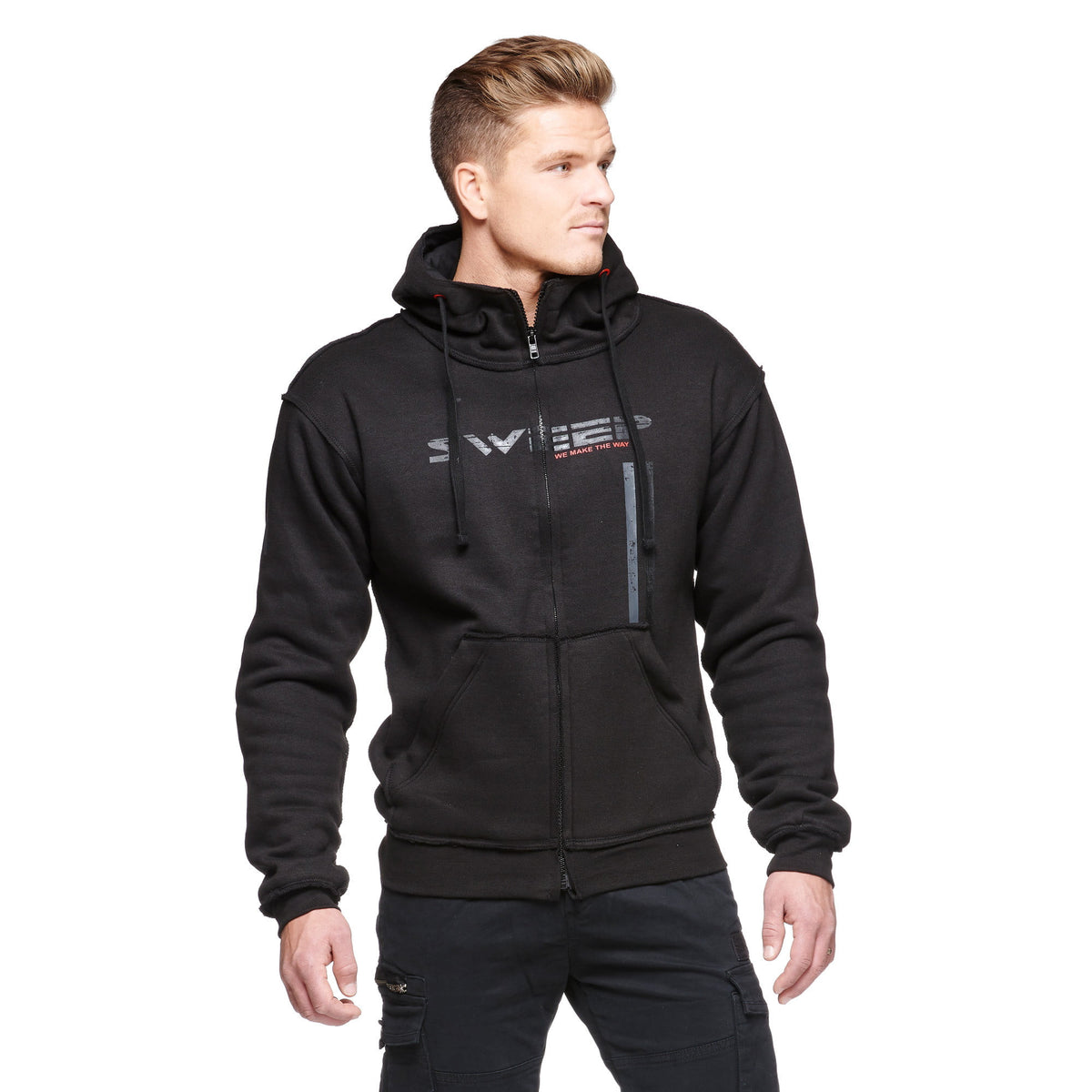 Sweep kevlar mc-hoodie strisce nere