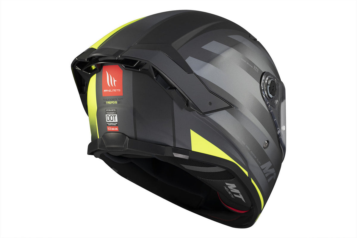 MT Helmets Integral Mc-Hjälm Thunder 4 SV Treads D3 i sidovy, med visir och aerodynamisk design för optimal prestanda.