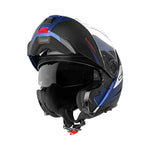 Schuberth C5 Eclipse blå mc-hjälm med öppningsbar funktion och integrerat solvisir. Modern design för moped och motorcykel.