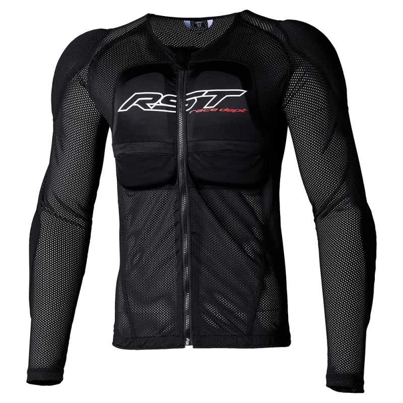 RST Airbag Skyddströja Armour i svart med långärmad design och integrerat skydd för motorcykelåkning. Perfekt för säkerhet och komfort.