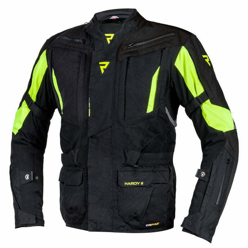 Rebelhorn Textile Motorcycle Jacket Hardy II Black /Flu Yellow 