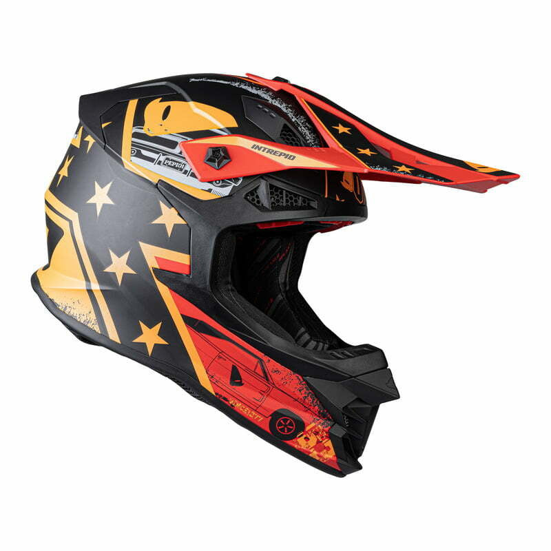 Casco UFO Cross MC Intrepido nero /rosso /arancione