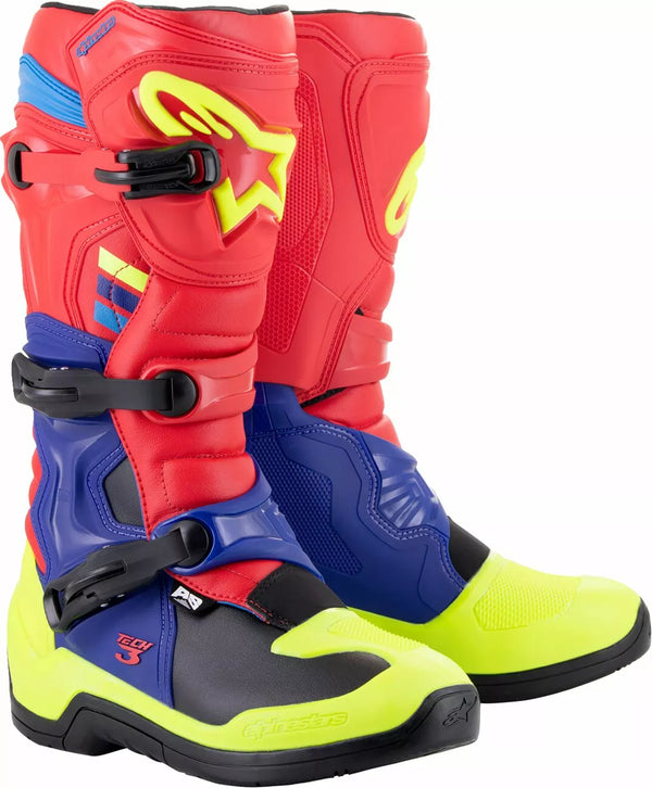 ALPINESTARS (MX) BOOT TECH3 RD/ BL/ YL FL 8 2013018-3375-8