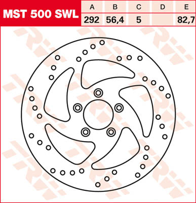 TRW FRNT BRK Disc XL/BT SWPT SINISTRA MST500SWL
