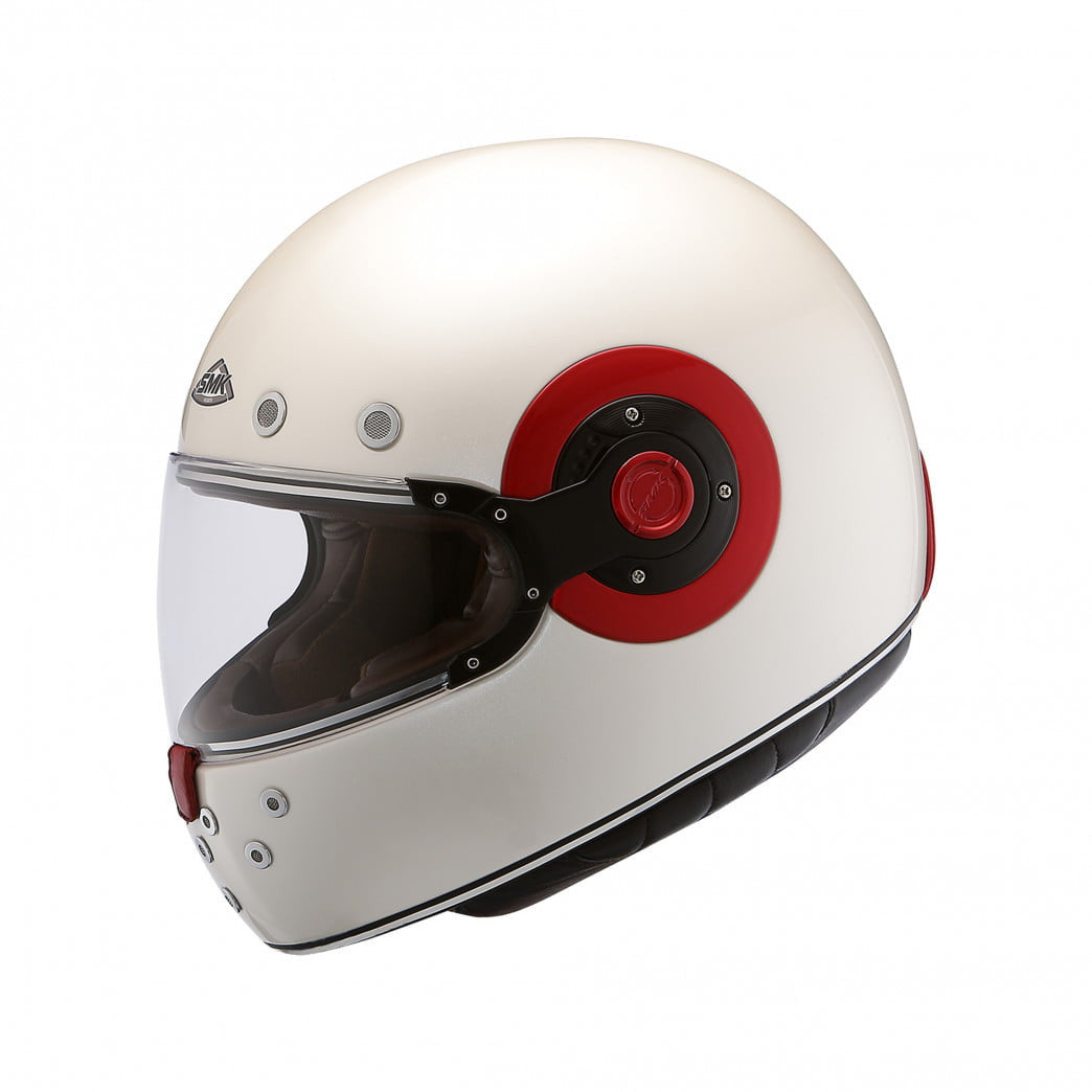 Casco MC integrale SMK retrò bianco /rosso