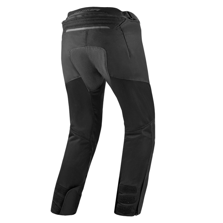 Shima Dam Textil Mc-Byxor Rush 2.0 Vented Grå/Flu bakifrån med förstärkt säte och justerbara remmar för optimal passform.