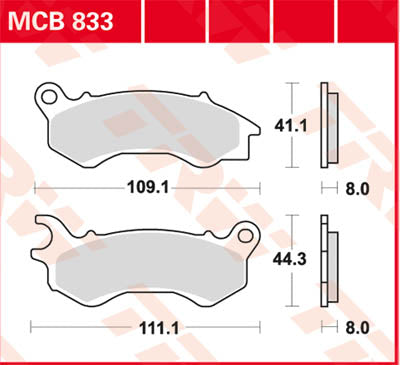 Scooter biologico Trw Brake Pad Paving MCB833EC