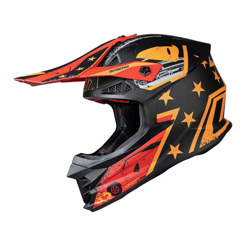 Casco UFO Cross MC Intrepido nero /rosso /arancione