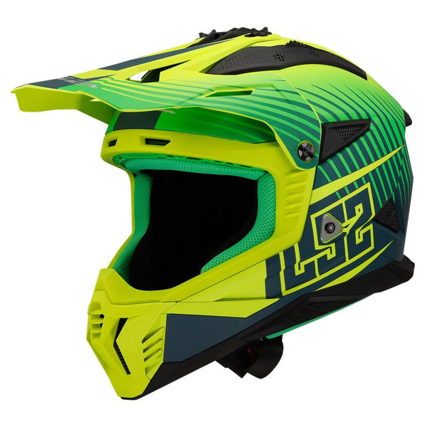 LS2 Cross MC Helmet Fast II Duck Matt Green /Flue
