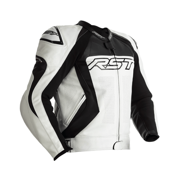 RST Mc-Leather Jacket Tractech Evo 4 CE White /Black 