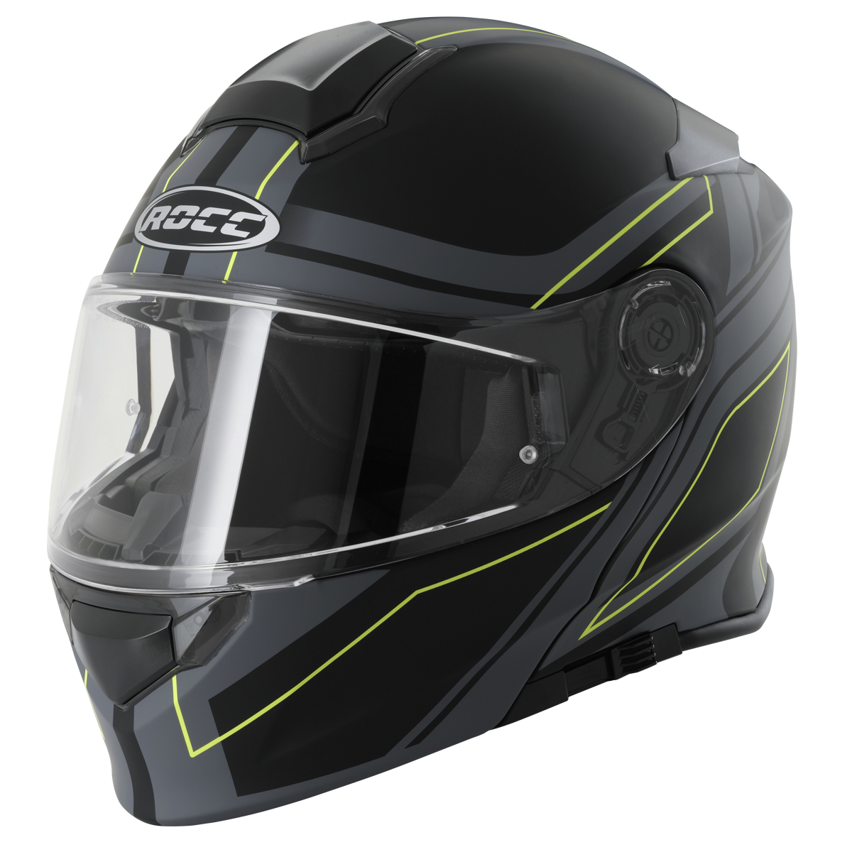 ROCC 831 Openble MC Helmet Black /FLU