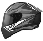 MT Helmets Integral Mc-Hjälm Revenge 2 Kley Pearl White med modern design i svart, vitt och grått. Perfekt för motorcyklister som söker stil och säkerhet.