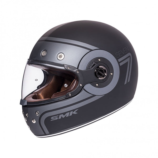 Helmet MC SMK integrale retrò sette neri