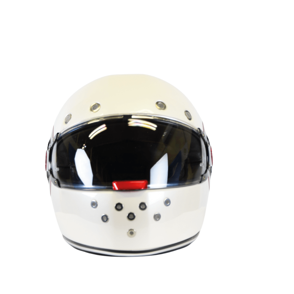 Casco MC integrale SMK retrò bianco /rosso