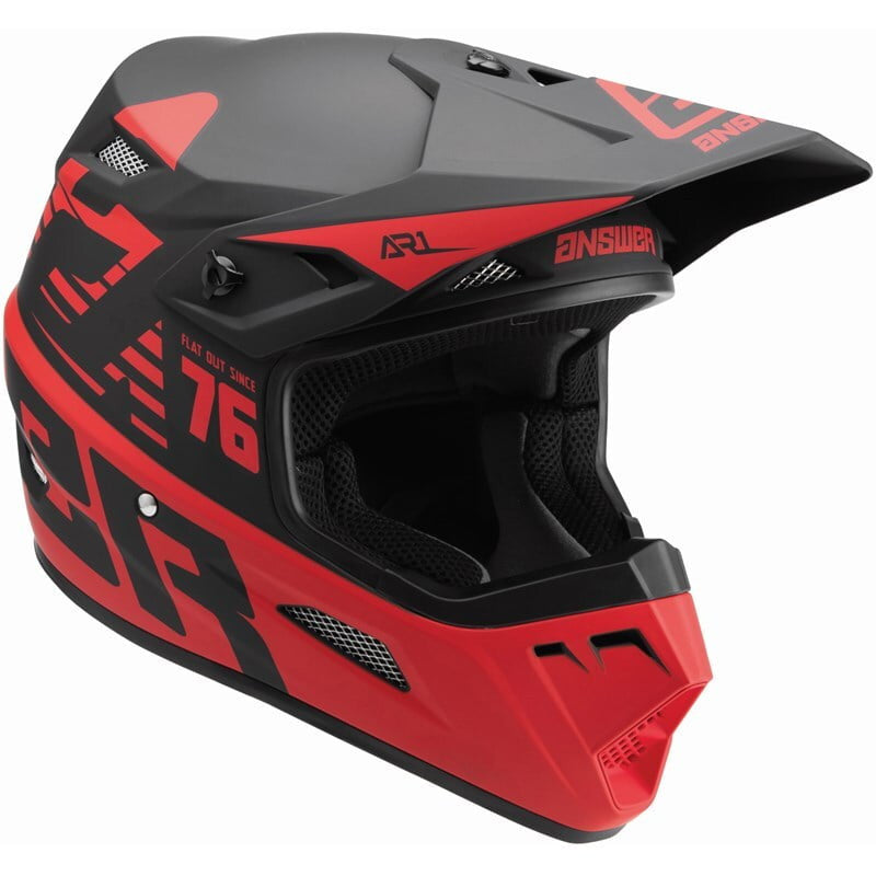 Rispondi al casco cross Child AR1 BOLD NERO /ROSSO