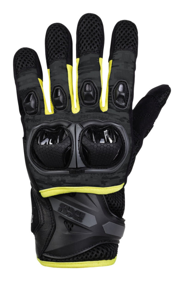 IXS MC Gloves Lt Montevideo Air S Black /FLU